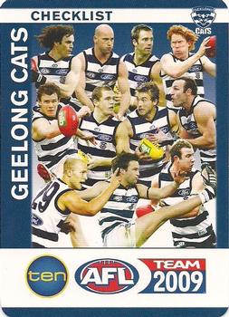 2009 Team Coach AFL Team - Team Checklists #NNO Geelong Cats Front